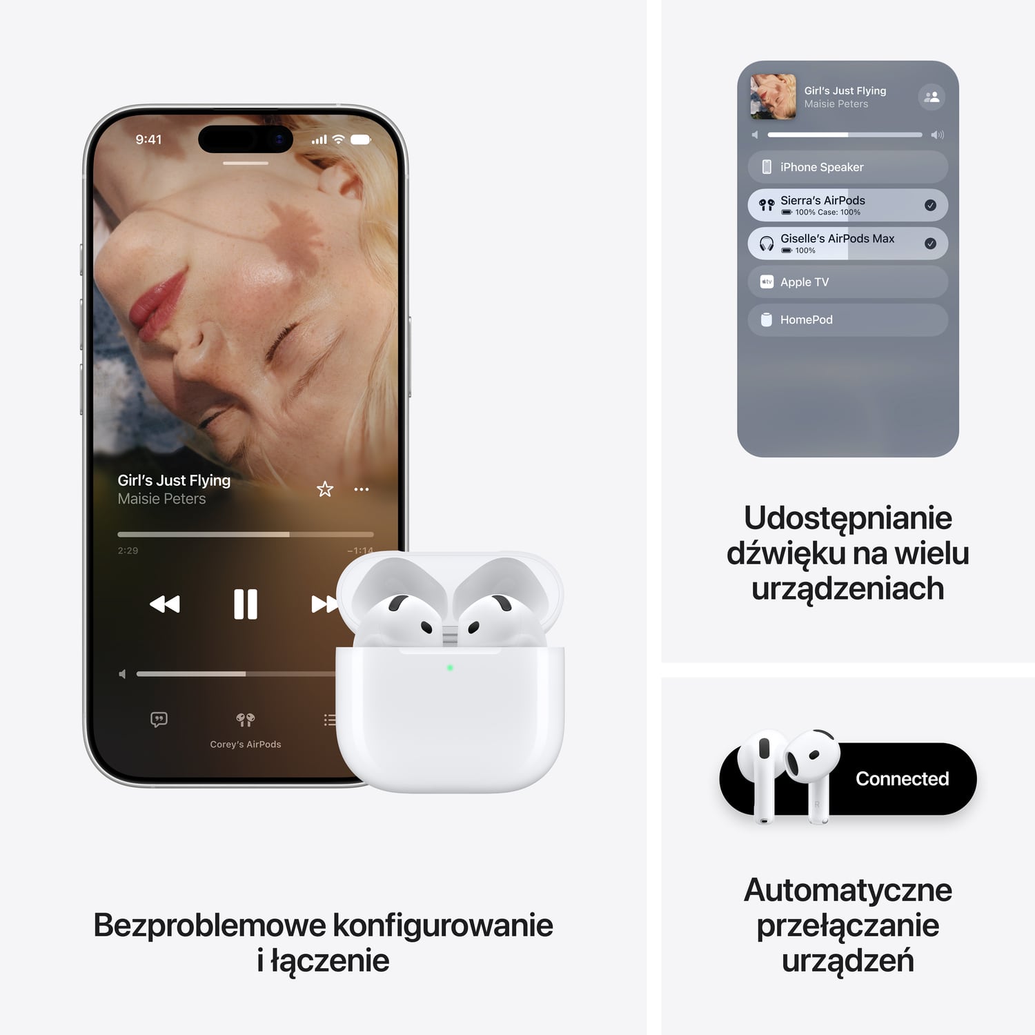 Apple AirPods 5 z etui ładującym USB-C - Białe - bateria Apple AirPods 5 z etui ładującym USB-C - Białe - bateria