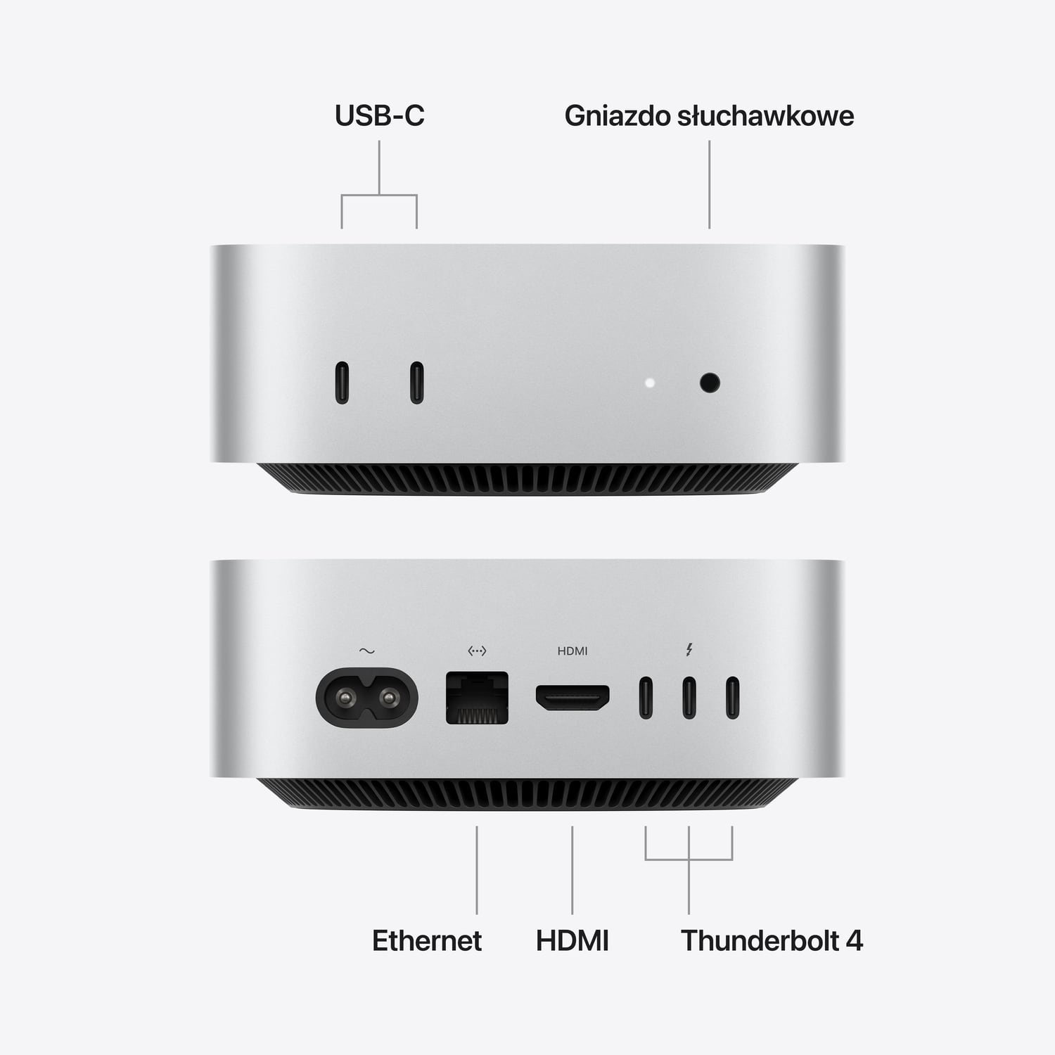 Apple Mac mini M6 12-core CPU + 12-core GPU / 16 GB RAM / 256 GB SSD / Gigabit Ethernet / Srebrny (Silver)