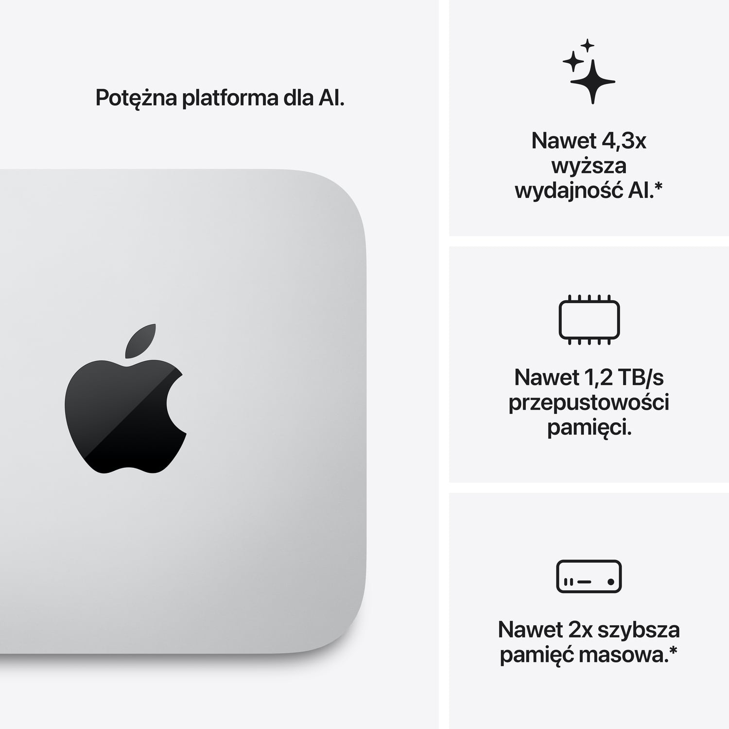 Apple Mac Studio M5 Ultra 30-core CPU + 64-core GPU / 96 GB RAM / 1 TB SSD / Srebrny (Silver) Apple Mac Studio M5 Ultra 30-core CPU + 64-core GPU / 96 GB RAM / 1 TB SSD / Srebrny (Silver)