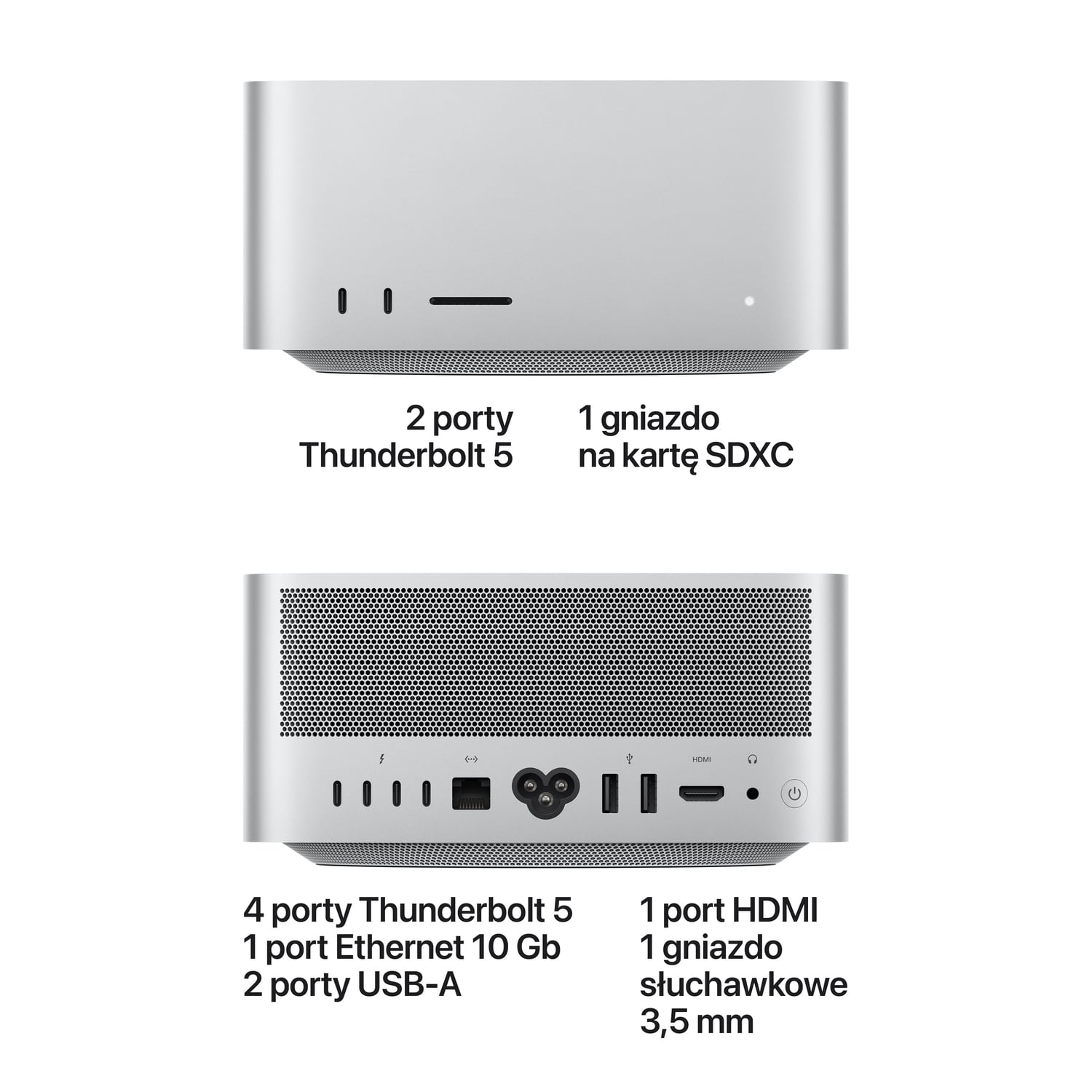 Apple Mac Studio M5 Ultra 30-core CPU + 64-core GPU / 96 GB RAM / 1 TB SSD / Srebrny (Silver) Apple Mac Studio M5 Ultra 30-core CPU + 64-core GPU / 96 GB RAM / 1 TB SSD / Srebrny (Silver)
