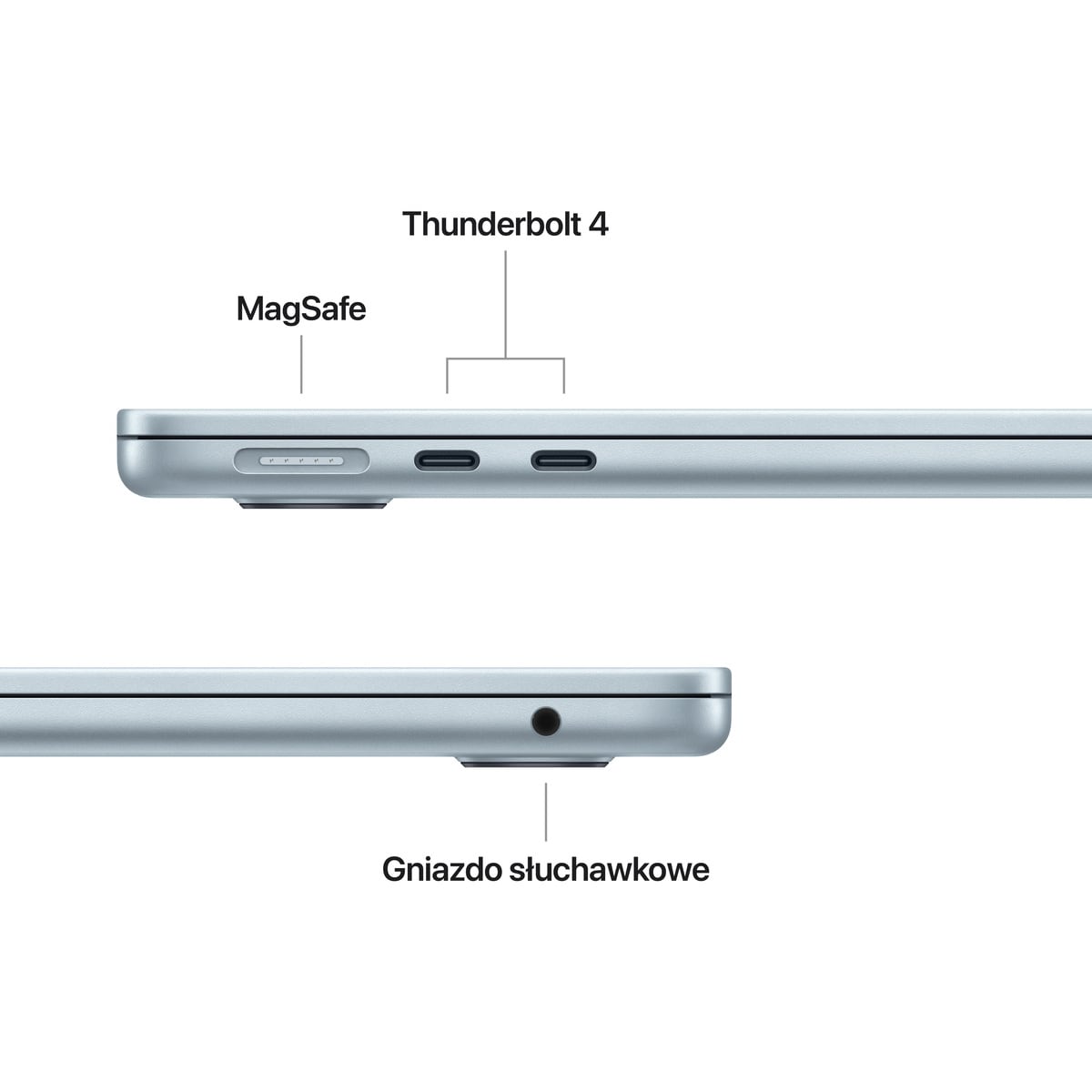 MacBook Air 15 cali M2 Błękitny - złącza
