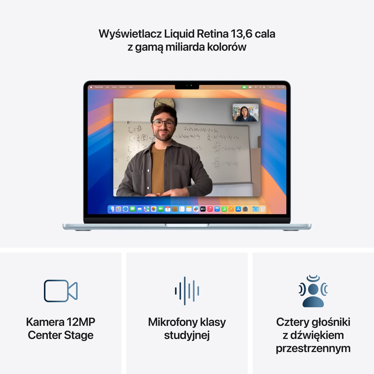 MacBook Air 15 cali M2 Błękitny - lifestyle