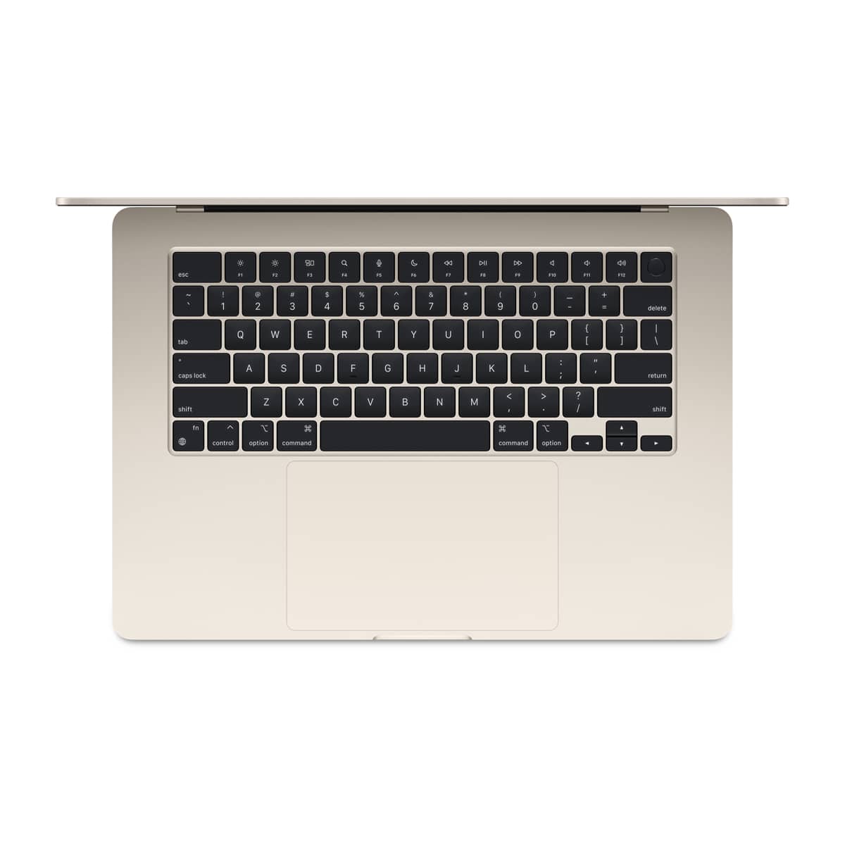 Apple MacBook Air 15 M3 8-core CPU + 10-core GPU / 8GB RAM / 512GB SSD / Klawiatura US / Księżycowa poświata (Starlight) - klawiatura