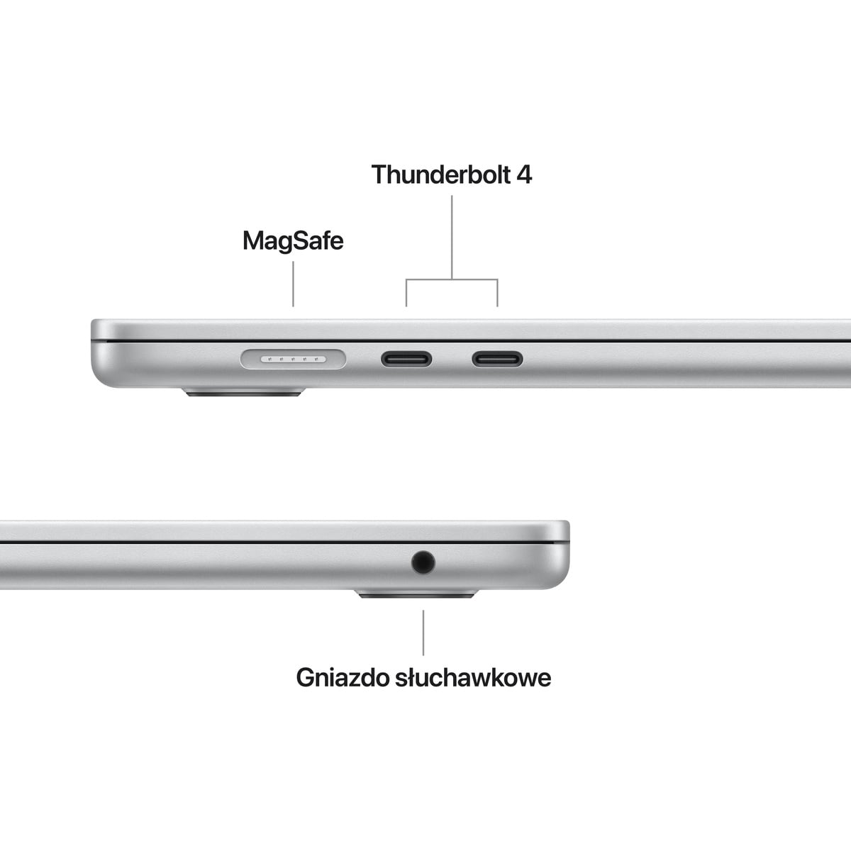 MacBook Air 15 cali M2 Srebrny - wyświetlacz