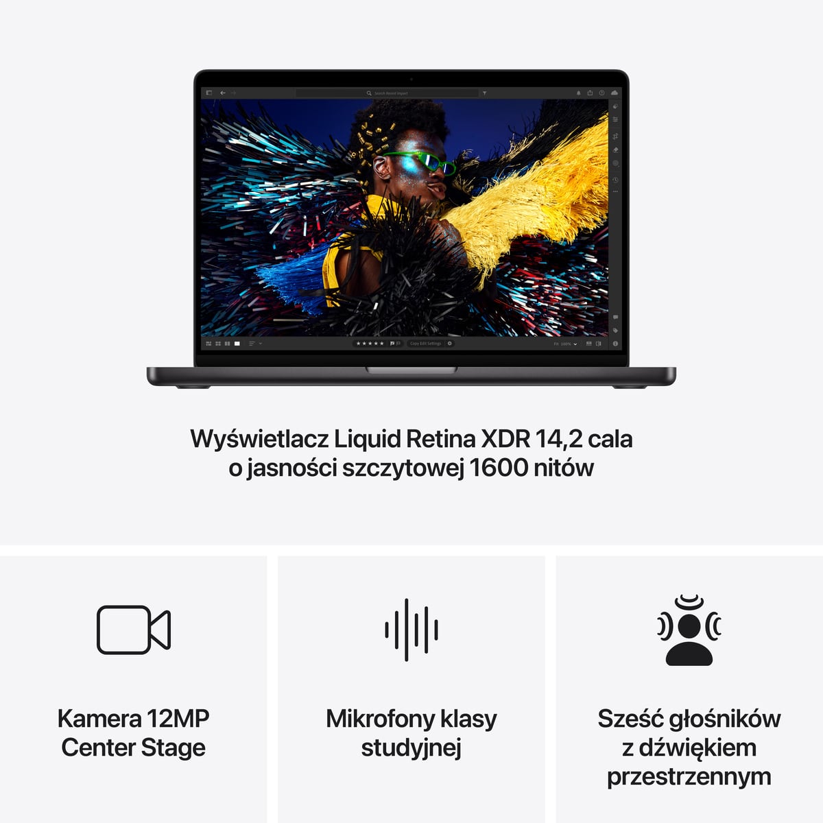 MacBook Air 15 cali M2 Gwiezdna Czerń - wyświetlacz MacBook Air 15 cali M2 Gwiezdna Czerń - wyświetlacz