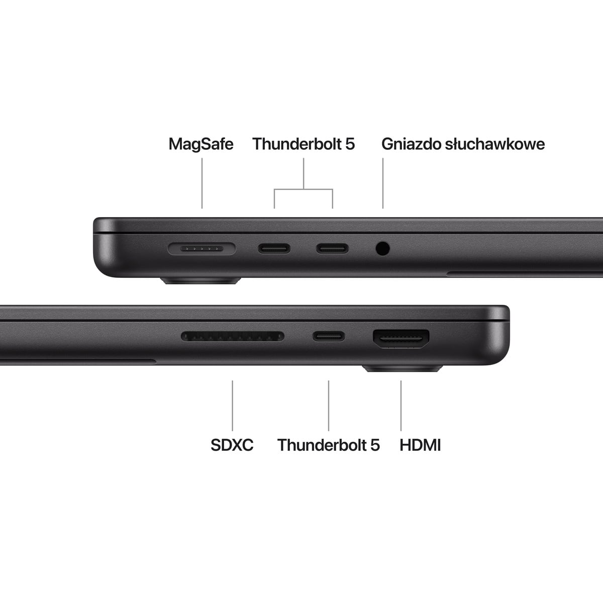 MacBook Air 15 cali M2 Gwiezdna Czerń - złącza MacBook Air 15 cali M2 Gwiezdna Czerń - złącza