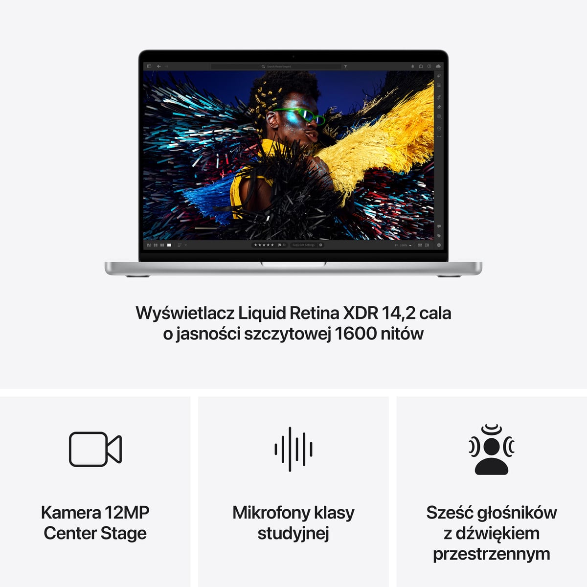 MacBook Air 15 cali M2 Srebrny - wyświetlacz