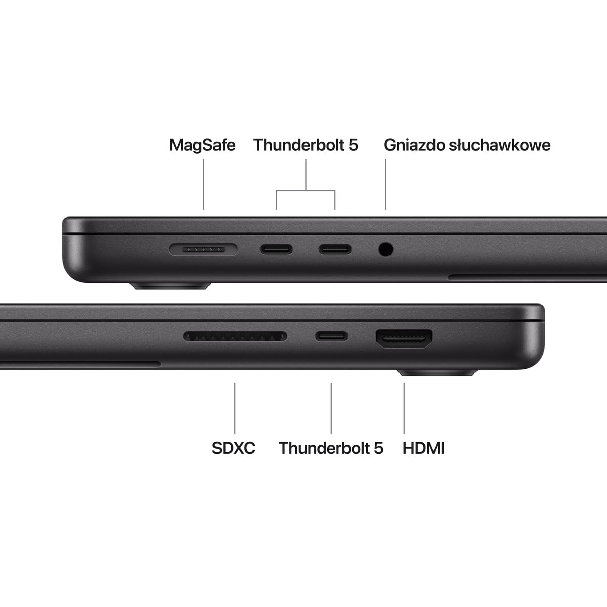 MacBook Air 15 cali M2 Gwiezdna Czerń - złącza