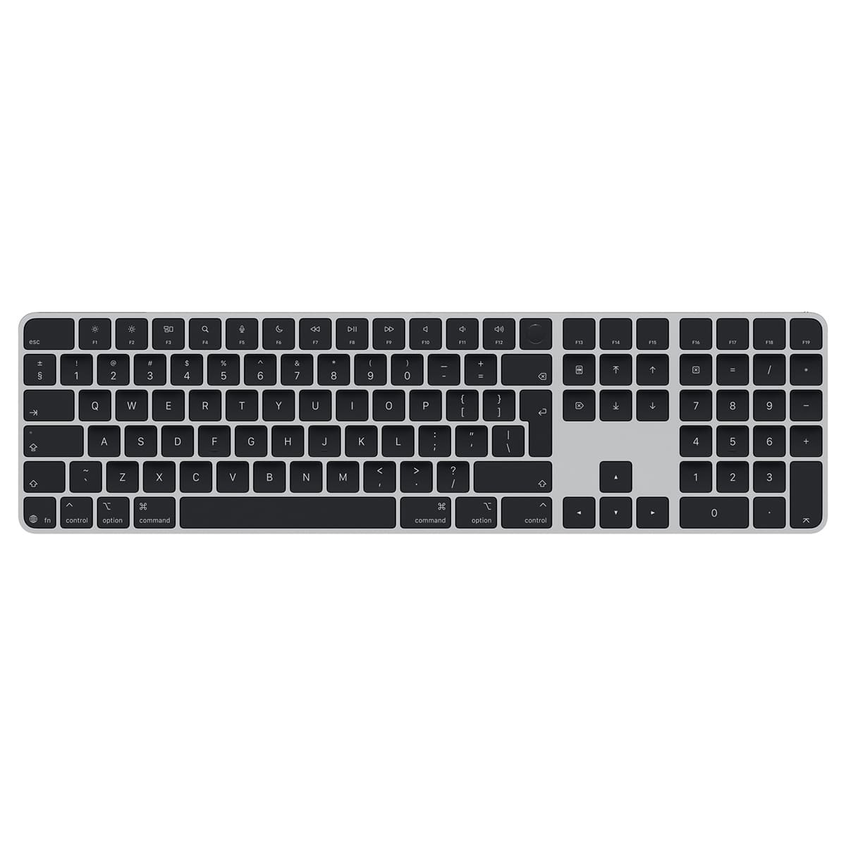 Apple Magic Keyboard Klawiatura z Touch ID i polem numerycznym w kolorze czarnym (USB-C) – układ ISO Angielski (międzynarodowy PL) Apple Magic Keyboard Klawiatura z Touch ID i polem numerycznym w kolorze czarnym (USB-C) – układ ISO Angielski (międzynarodowy PL)