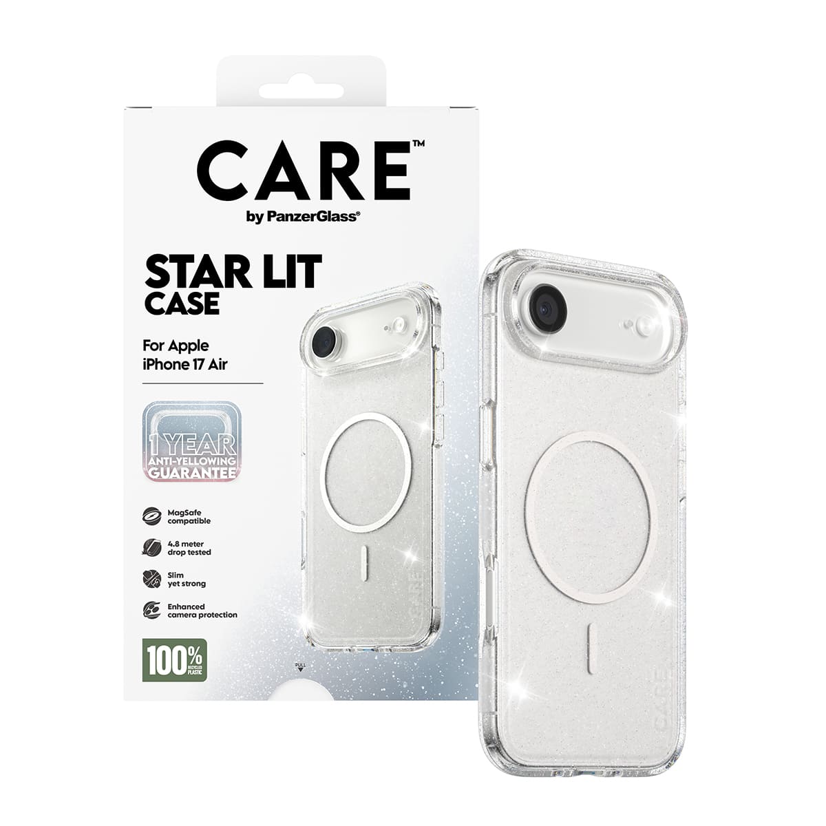 CARE by PanzerGlass Flagship Urban Explorer Etui do iPhone 17 Air z białym MagSafe - Star Lit - Zawartość opakowania CARE by PanzerGlass Flagship Urban Explorer Etui do iPhone 17 Air z białym MagSafe - Star Lit - Zawartość opakowania