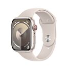 Apple Watch Series 9 GPS + Cellular Koperta 45mm z Aluminium w kolorze Księżycowej poświaty z Paskiem sportowym w kolorze Księżycowej poświaty - rozmiar S/M - FRM83LW/A