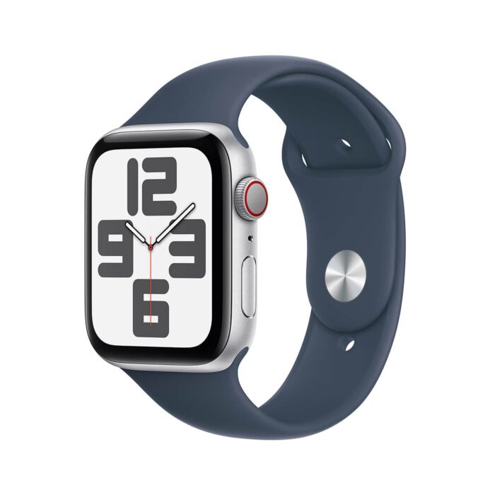 Apple Watch SE 2-gen. GPS + Cellular Koperta 44mm z Aluminium w kolorze Srebrnym z Paskiem sportowym w kolorze Sztormowego błękitu - rozmiar M/L - FRHJ3ZP/A - zdjęcie 1 z 8