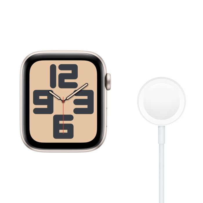 Apple Watch SE GPS Koperta 44mm z Aluminium w kolorze Księżycowej poświaty - bez paska - MXEW3/K - zdjęcie 1 z 3