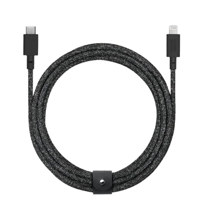 Native Union Belt Cable XL Kabel USB-C na lightning 3m - Czarny (cosmos) - NAUNBELTCLCSBK3NP - zdjęcie 1 z 4