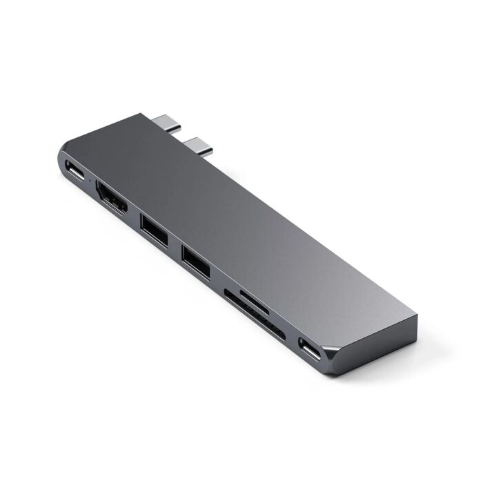 Satechi Pro Hub Slim Aluminiowy hub z podwójnym USB-C do MacBook USB 4 / HDMI / 2x USB-A / SD/microSD / USB-C - Gwiezdna szarość - ST-HUCPHSM - zdjęcie 1 z 4