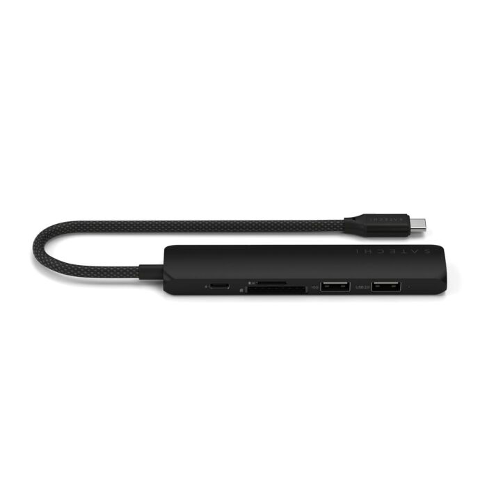 Satechi Slim Multiport Adapter Aluminiowy adapter do urządzeń mobilnych 6w1 USB-C / 2x USB-A / 4K HDMI / czytnik kart micro/SD - Czarny - ST-P6SK - zdjęcie 1 z 7