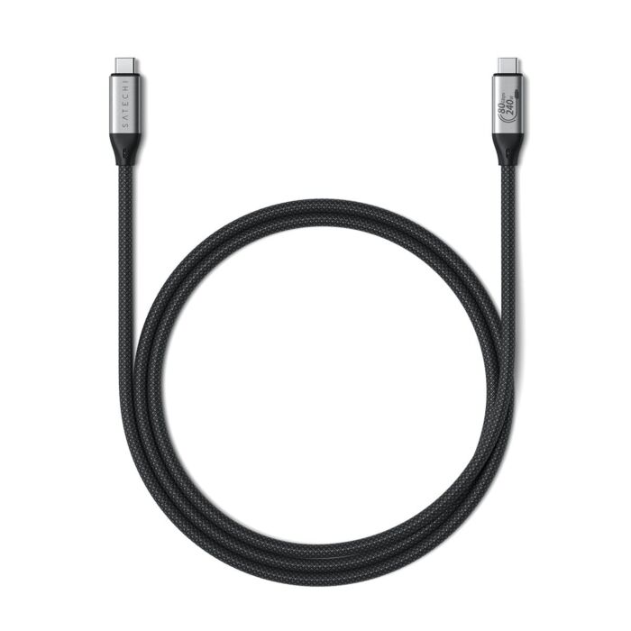 Satechi USB4 V2 Pro Kabel USB-C na USB-C / PD 240W / 120/80 Gbps / 8K-120 Hz / 8K-60 Hz lub 4K-144 Hz / 1,2 m - Gwiezdna szarość - ST-YU4120K - zdjęcie 1 z 3