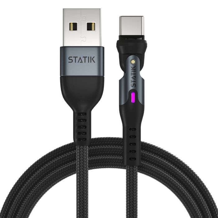 Statik 360 Kabel USB-A z trzema wymiennymi wtyczkami magnetycznymi 2m (USB-C / micro USB / lightning) - Czarny - STATPUP04206FTRTL - zdjęcie 1 z 8