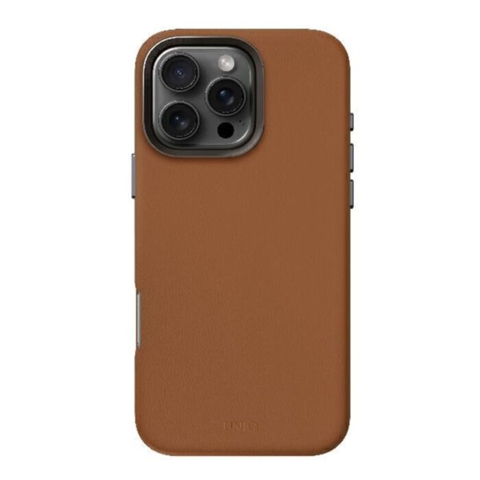 UNIQ Lyden Etui ze skóry ekologicznej do iPhone 16 Pro kompatybilne z MagSafe - Brązowe - Uni001371 - zdjęcie 1 z 3