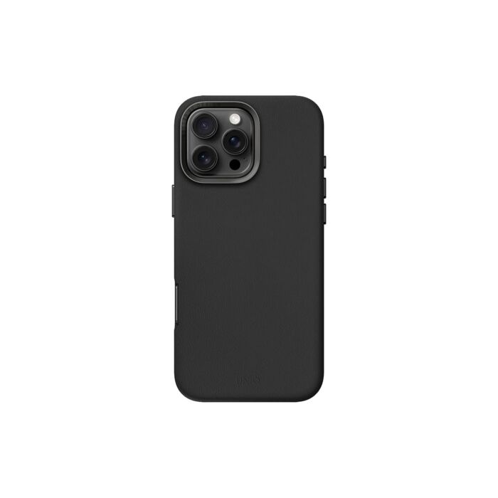 UNIQ Lyden Etui ze skóry ekologicznej do iPhone 16 Pro Max kompatybilne z MagSafe - Czarne - Uni001377 - zdjęcie 1 z 2