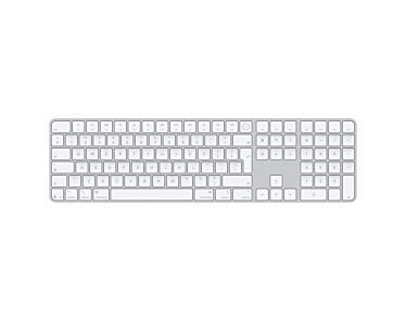 Apple Magic Keyboard Klawiatura z Touch ID i polem numerycznym w kolorze białym (USB-C) – układ ISO Angielski (międzynarodowy PL)