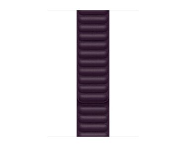 Apple Pasek z karbowanej skóry w kolorze ciemnej wiśni do koperty 44mm / 45mm / 46mm / 49mm - rozmiar S