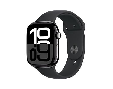 Apple Watch Series 10 GPS Koperta 46mm z Aluminium  w kolorze Onyksu z Paskiem sportowym w kolorze Czarnym - S/M