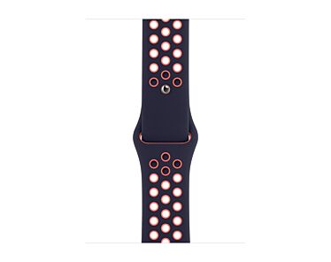 Apple Pasek sportowy Nike  w kolorze niebieskoczarnym/jasnego mango do koperty 38mm / 40mm / 41mm / 42mm - rozmiar S/M/L