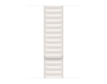 Apple Pasek z karbowanej skóry w kolorze kredy do koperty 44mm / 45mm / 46mm / 49mm - rozmiar S