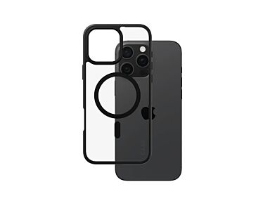 CARE by PanzerGlass Flagship Etui do iPhone 16 Pro Max z czarną ramką i MagSafe - Przezroczyste