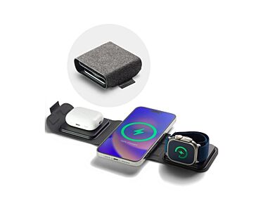 Mophie Travel charger Ładowarka podróżna do 3 urządzeń (Watch/AirPods/iPhone) kompatybilna z MagSafe - Czarna