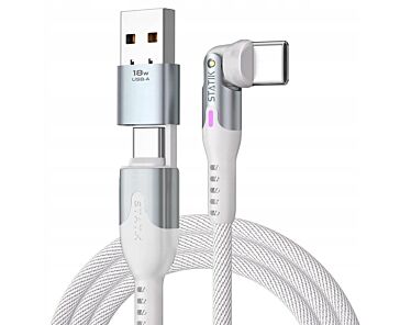 Statik PowerPivot Pro Kabel USB-C na USB-C i adapter do USB-A w zestawie - Biały -1.jpg