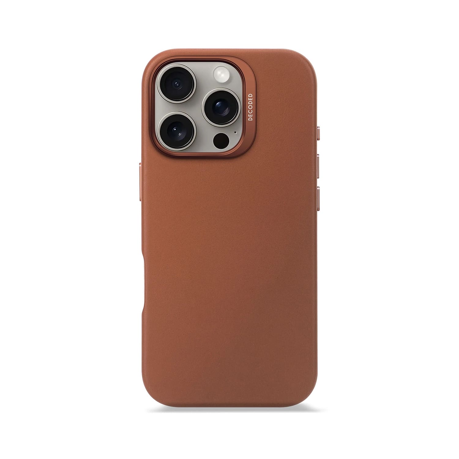 Decoded Leather Backcover Etui skórzane do iPhone 16 Pro kompatybilne z MagSafe - Brązowe