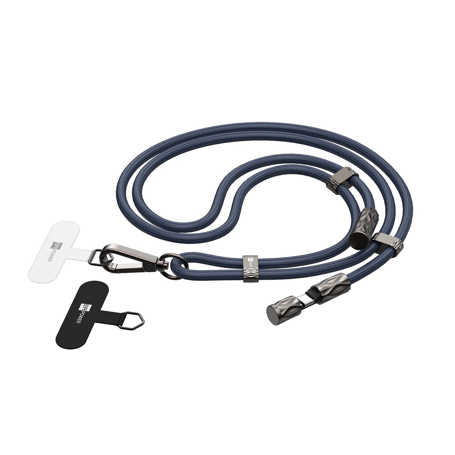 ERPOWER Snake Lanyard Smycz z kablem USB-C do USB-C 240W i blokerem danych 1,5m - Granatowa ERPOWER Snake Lanyard Smycz z kablem USB-C do USB-C 240W i blokerem danych 1,5m - Granatowa