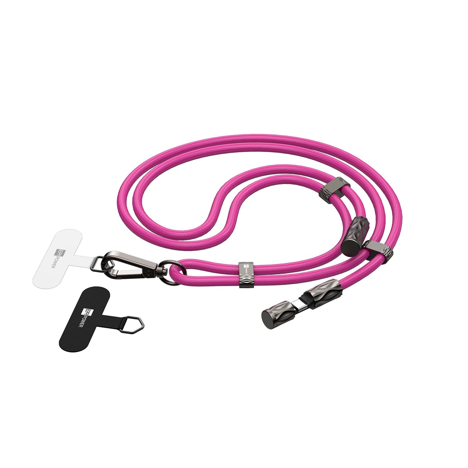 ERPOWER Snake Lanyard Smycz z kablem USB-C do USB-C 240W i blokerem danych 1,5m - Różowa ERPOWER Snake Lanyard Smycz z kablem USB-C do USB-C 240W i blokerem danych 1,5m - Różowa