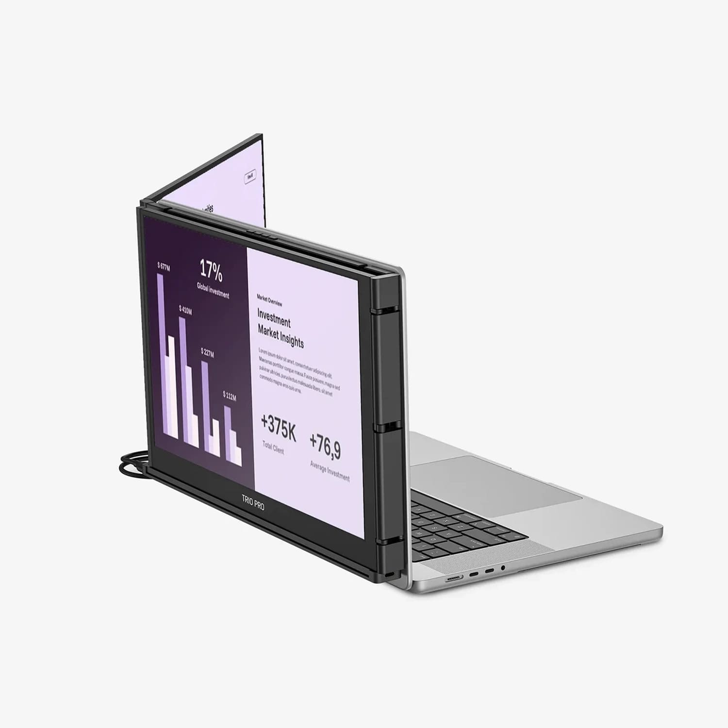 Mobile Pixels Trio 3 Pro Zestaw dwóch monitorów przenośnych 14,1cali / IPS LCD / 60Hz / 2240 × 1400p - Czarny Mobile Pixels Trio 3 Pro Zestaw dwóch monitorów przenośnych 14,1cali / IPS LCD / 60Hz / 2240 × 1400p - Czarny