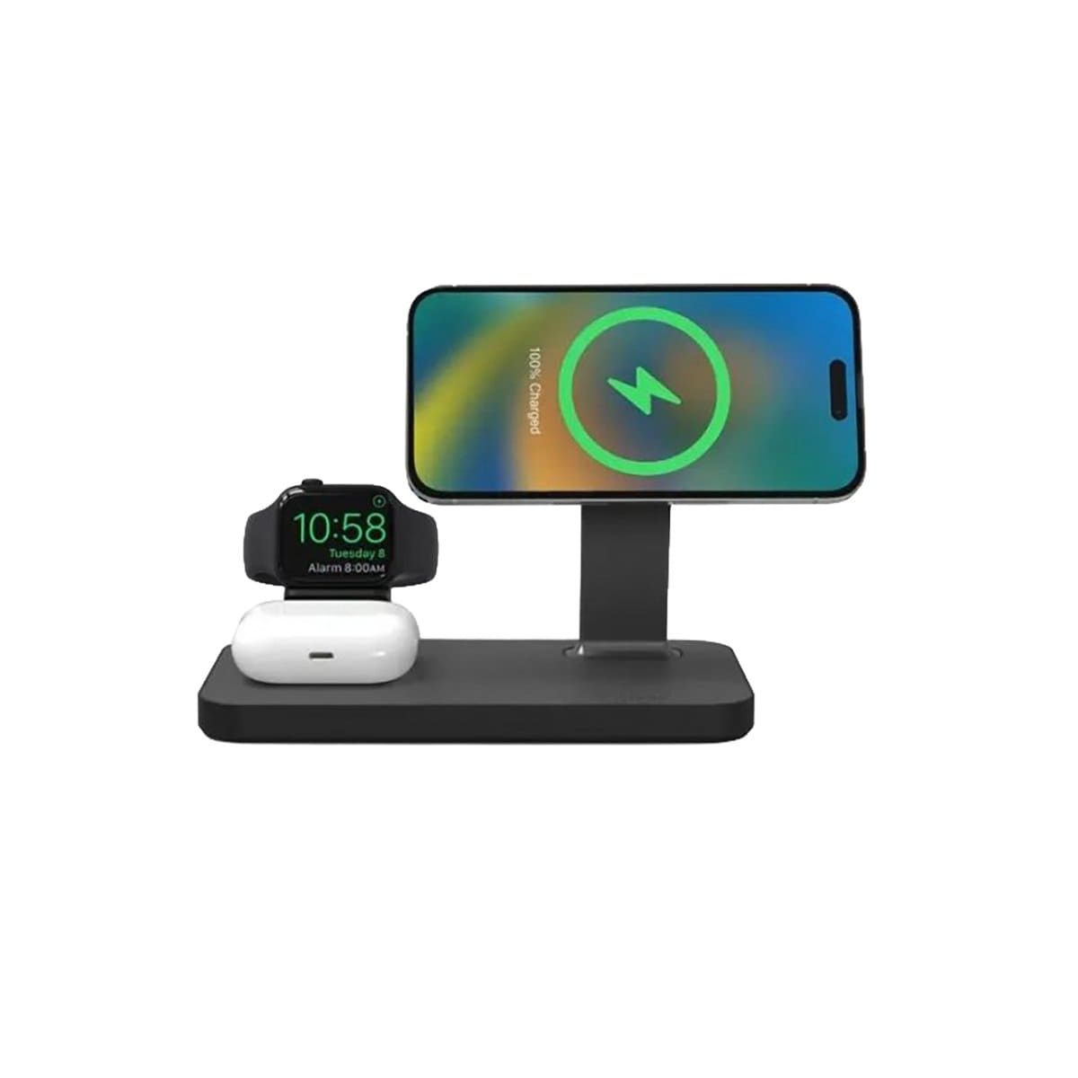 Mophie Snap+ Ładowarka bezprzewodowa 3w1 kompatybilna z MagSafe / 15W - Czarna