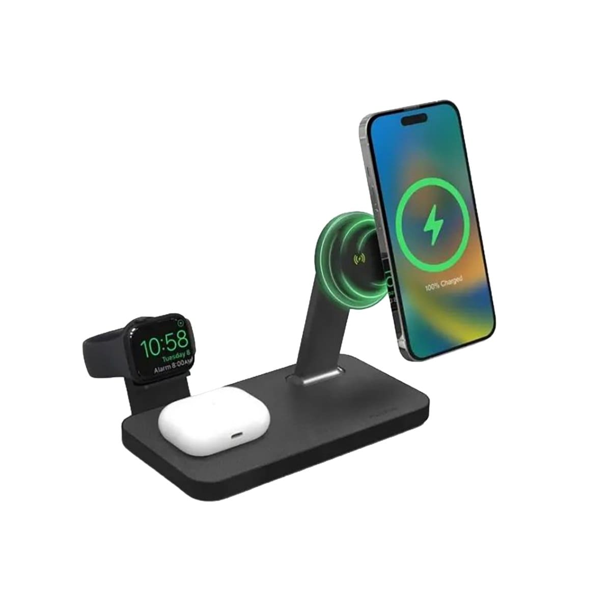 Mophie Snap+ Ładowarka bezprzewodowa 3w1 kompatybilna z MagSafe / 15W - Czarna