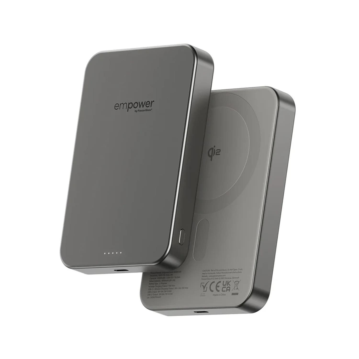 PanzerGlass Empower Powerbank magnetyczny 10000mAh kompatybilny z MagSafe - Tytanowy PanzerGlass Empower Powerbank magnetyczny 10000mAh kompatybilny z MagSafe - Tytanowy
