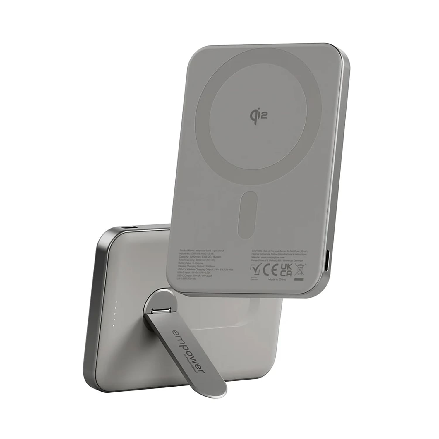 PanzerGlass Empower Powerbank magnetyczny 5000mAh z podstawką kompatybilny z MagSafe - Tytanowy PanzerGlass Empower Powerbank magnetyczny 5000mAh z podstawką kompatybilny z MagSafe - Tytanowy