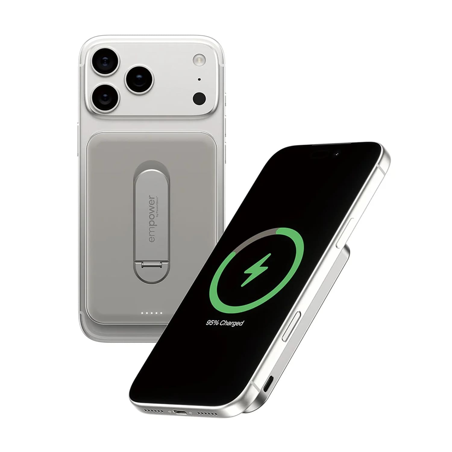 PanzerGlass Empower Powerbank magnetyczny 5000mAh z podstawką kompatybilny z MagSafe - Tytanowy PanzerGlass Empower Powerbank magnetyczny 5000mAh z podstawką kompatybilny z MagSafe - Tytanowy