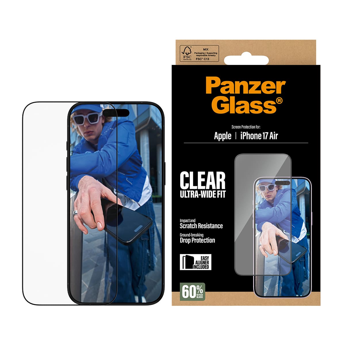 PanzerGlass Ultra-Wide Fit EasyAligner Szkło hartowane do iPhone 17 Air PanzerGlass Ultra-Wide Fit EasyAligner Szkło hartowane do iPhone 17 Air
