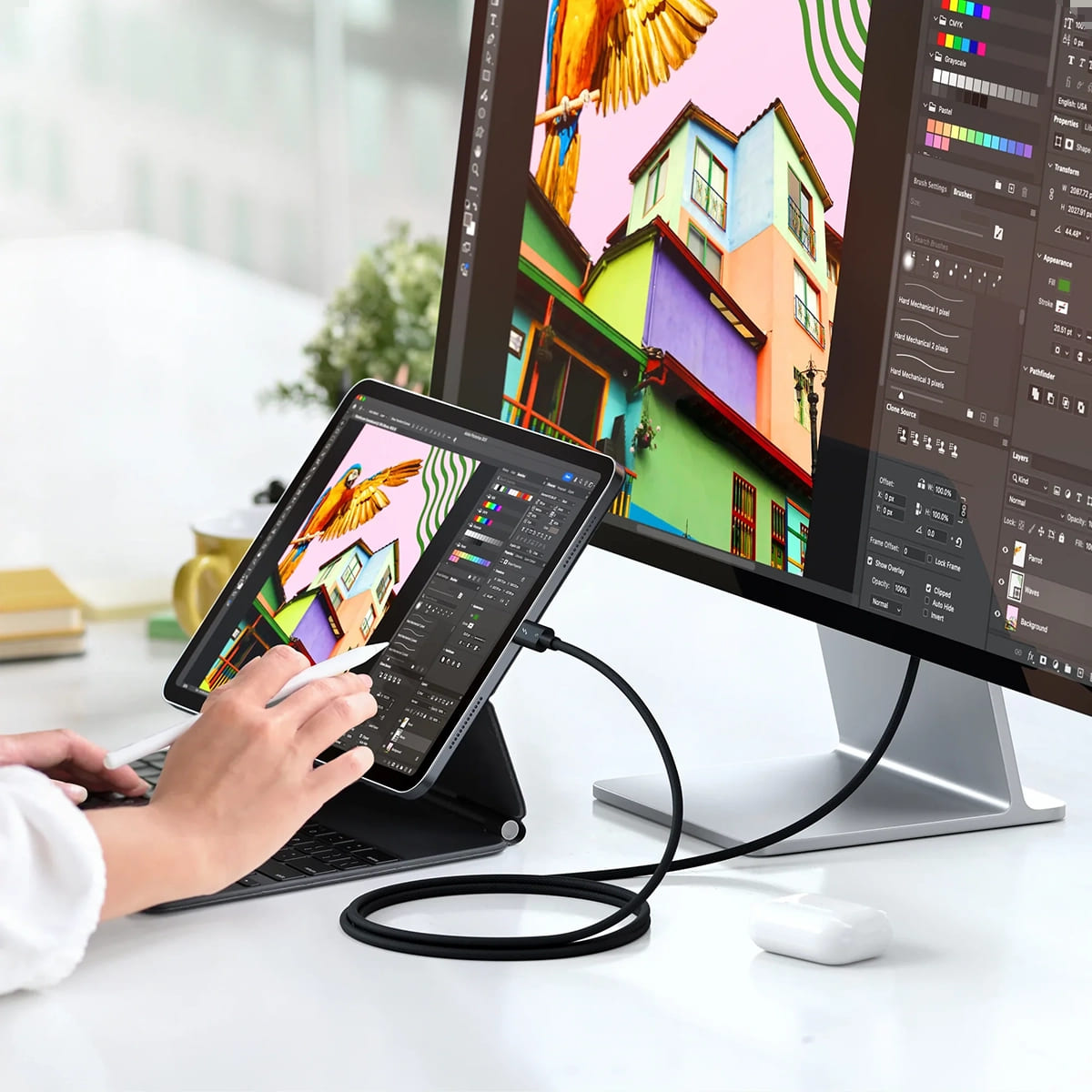 Satechi Kabel thunderbolt 5 USB-C - USB-C (1m) - Czarny Satechi Kabel thunderbolt 5 USB-C - USB-C (1m) - Czarny