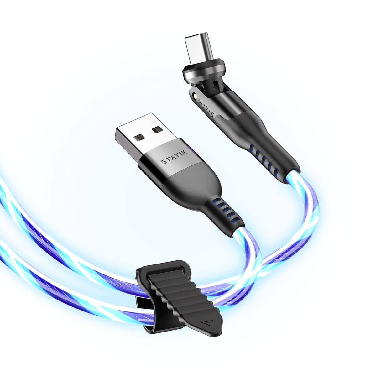 Statik PowerPivot GloBright Pro Kabel USB-C na USB-C z podświetleniem LED 1m Statik PowerPivot GloBright Pro Kabel USB-C na USB-C z podświetleniem LED 1m