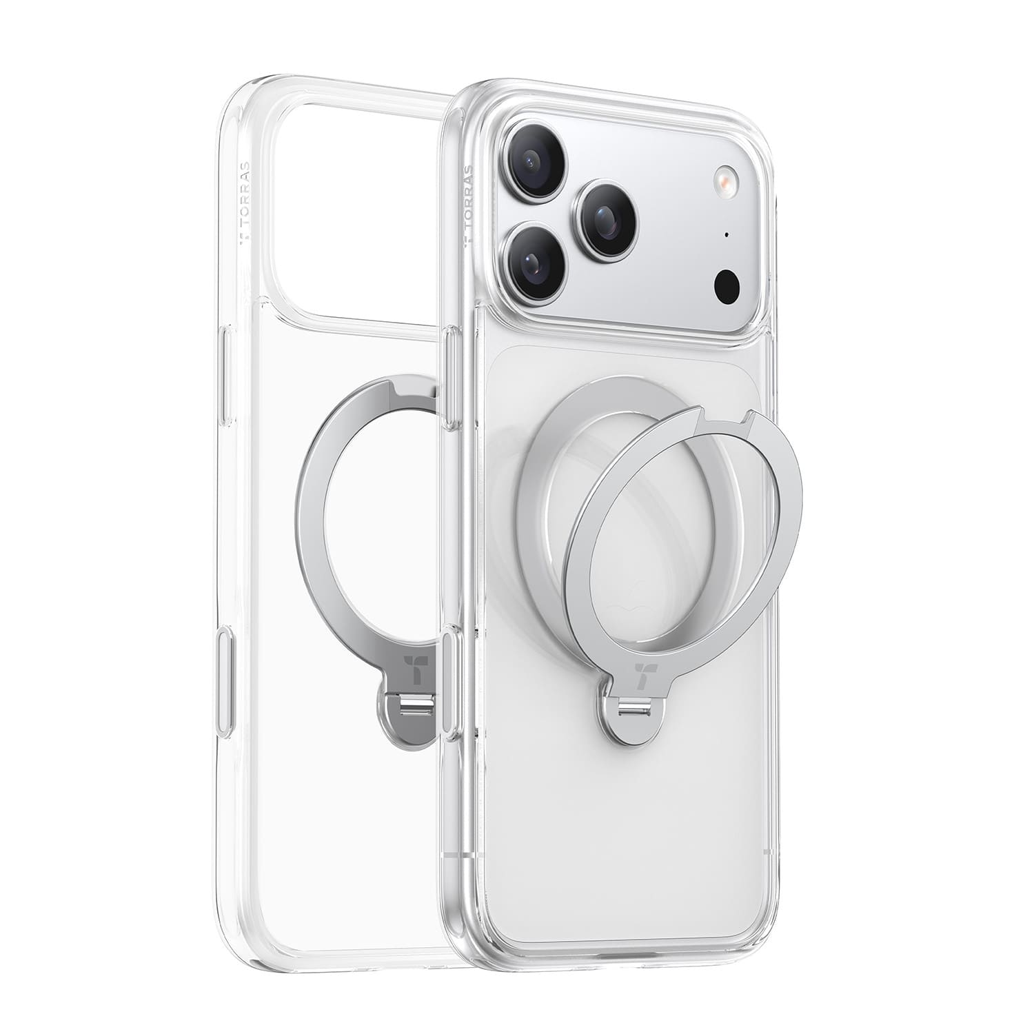 TORRAS Ostand Q3 Spin Etui do iPhone 18 Pro Max / 17 Pro Max kompatybilne z MagSafe - Przezroczyste TORRAS Ostand Q3 Spin Etui do iPhone 18 Pro Max / 17 Pro Max kompatybilne z MagSafe - Przezroczyste