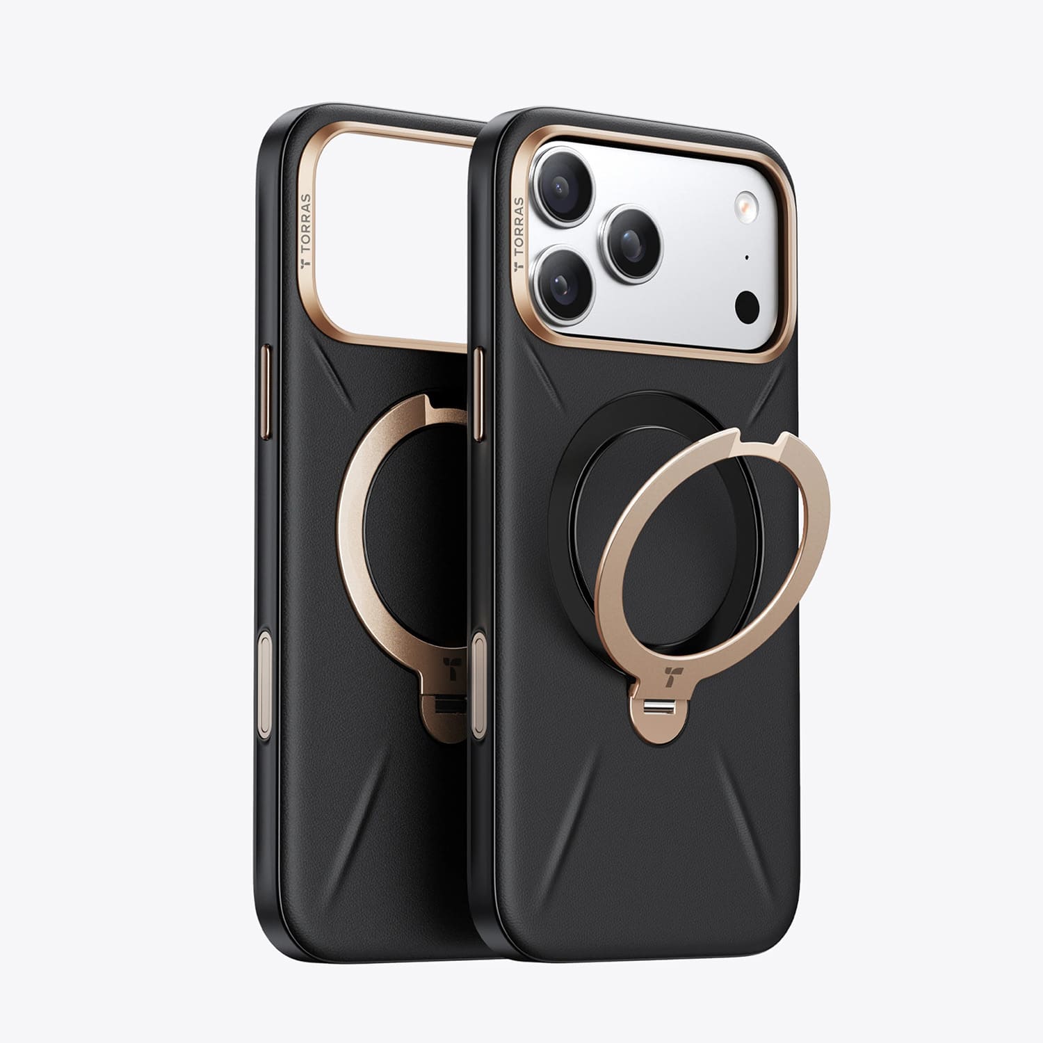 TORRAS Ostand Q3 VegSkin Etui do iPhone 18 Pro / 17 Pro kompatybilne z MagSafe - Czarne TORRAS Ostand Q3 VegSkin Etui do iPhone 18 Pro / 17 Pro kompatybilne z MagSafe - Czarne