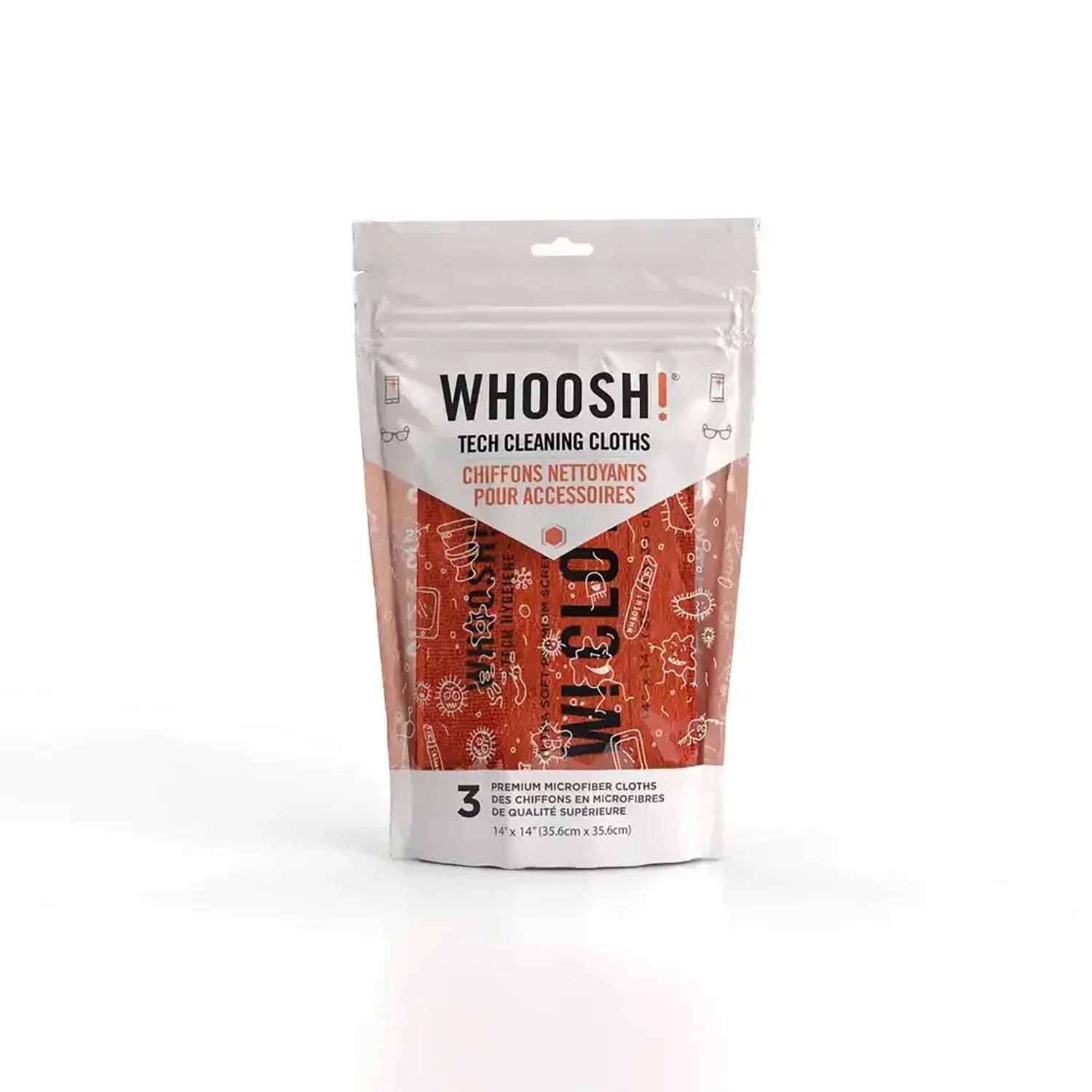 Whoosh 3XL Tech Cleaning Cloths Antybakteryjna ściereczka z mikrofibry (3szt.)