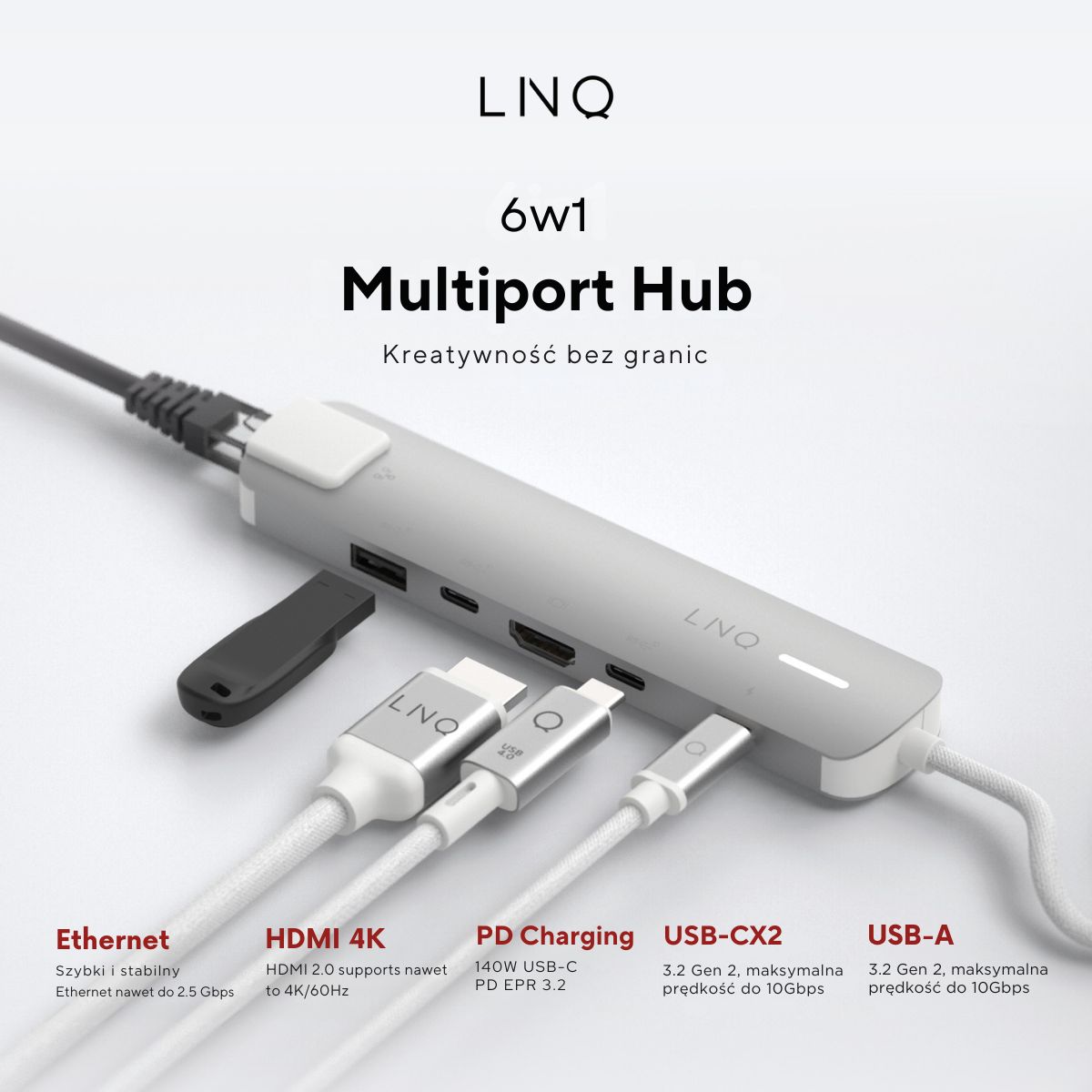 Linq - Hub 2 in 1 USB- C - Space Gray Linq - Hub 2 in 1 USB- C - Space Gray