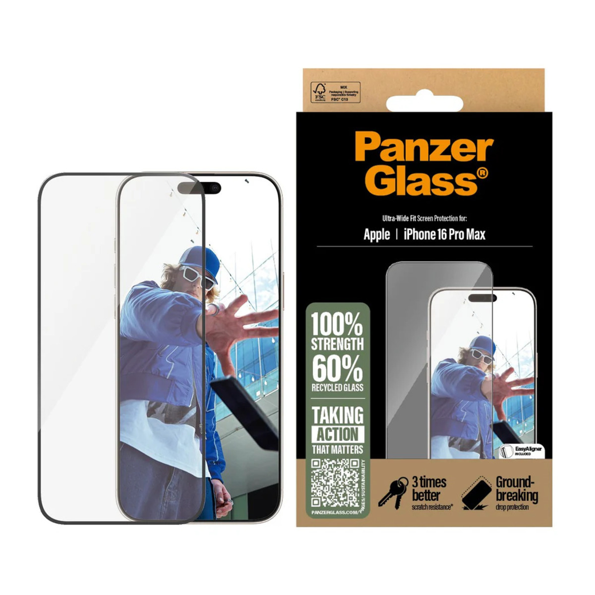 PanzerGlass Ultra-Wide Fit Szkło ochronne do iPhone 14 / 13 / 13 Pro - czarna ramka