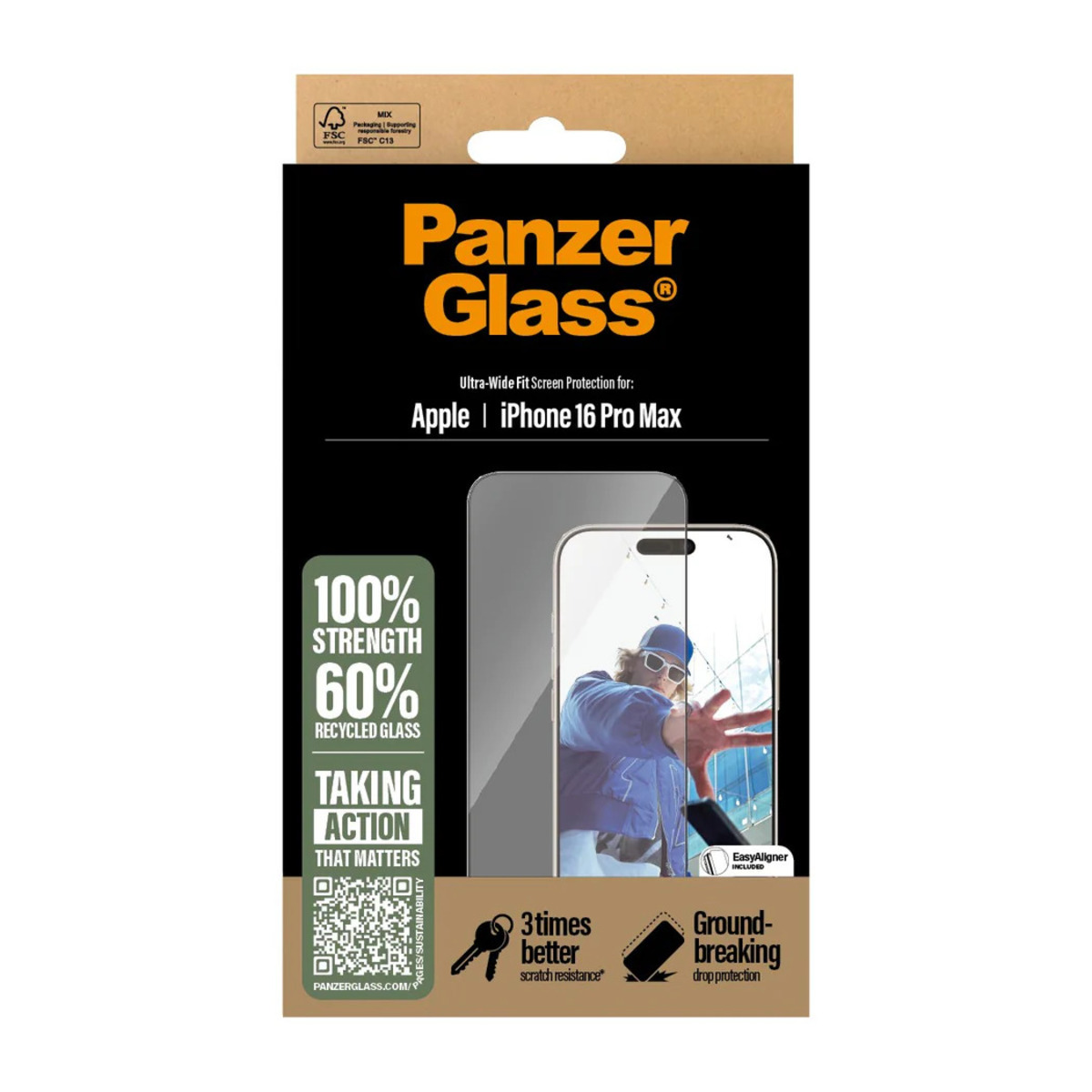 PanzerGlass Ultra-Wide Fit Szkło ochronne do iPhone 14 / 13 / 13 Pro - czarna ramka